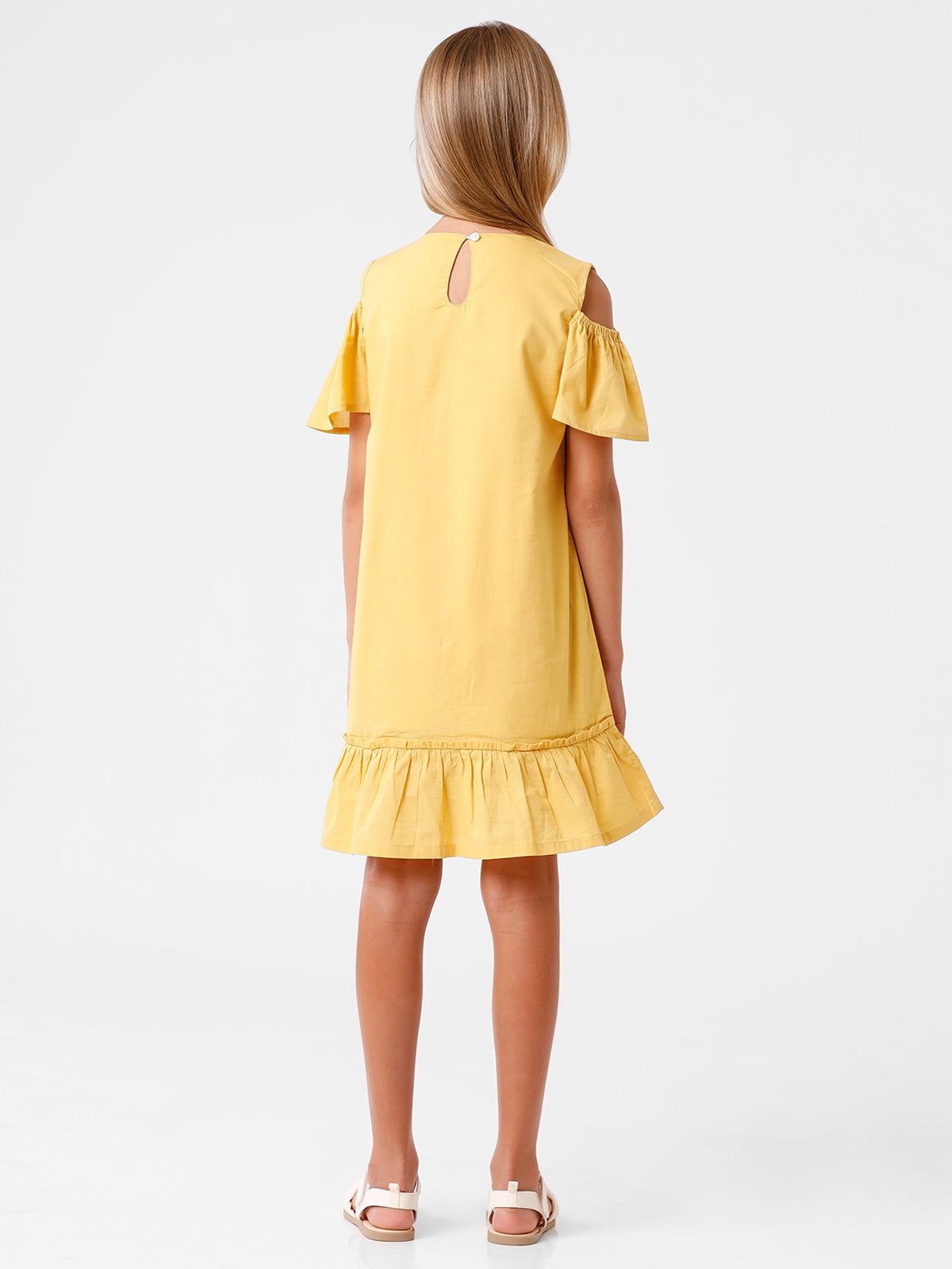 Cold Shoulder Dress with Embroidery