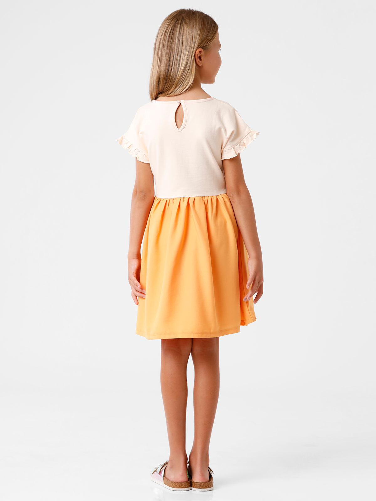 Knit Embellished Dress with Net