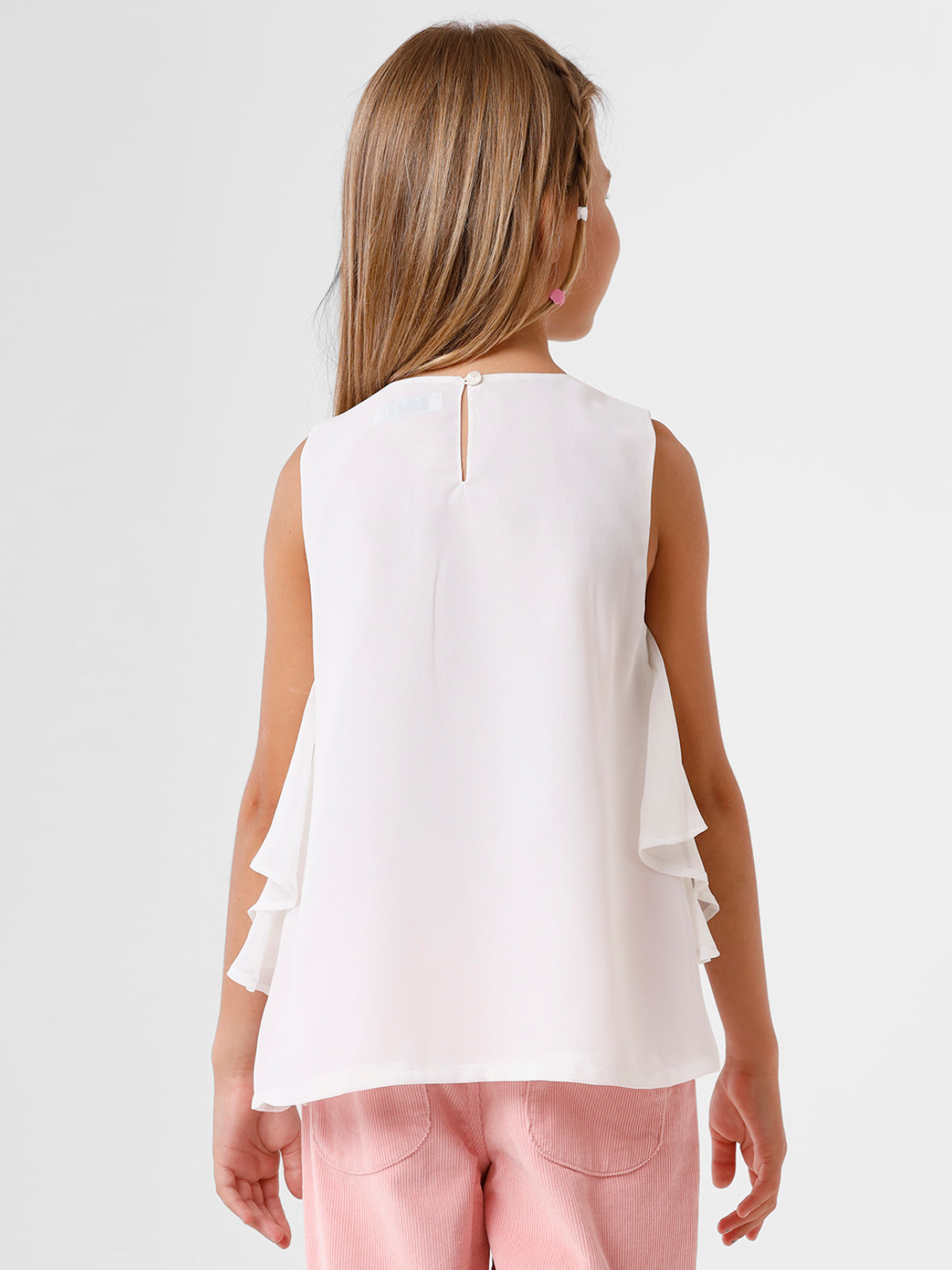 White Ruffle Top