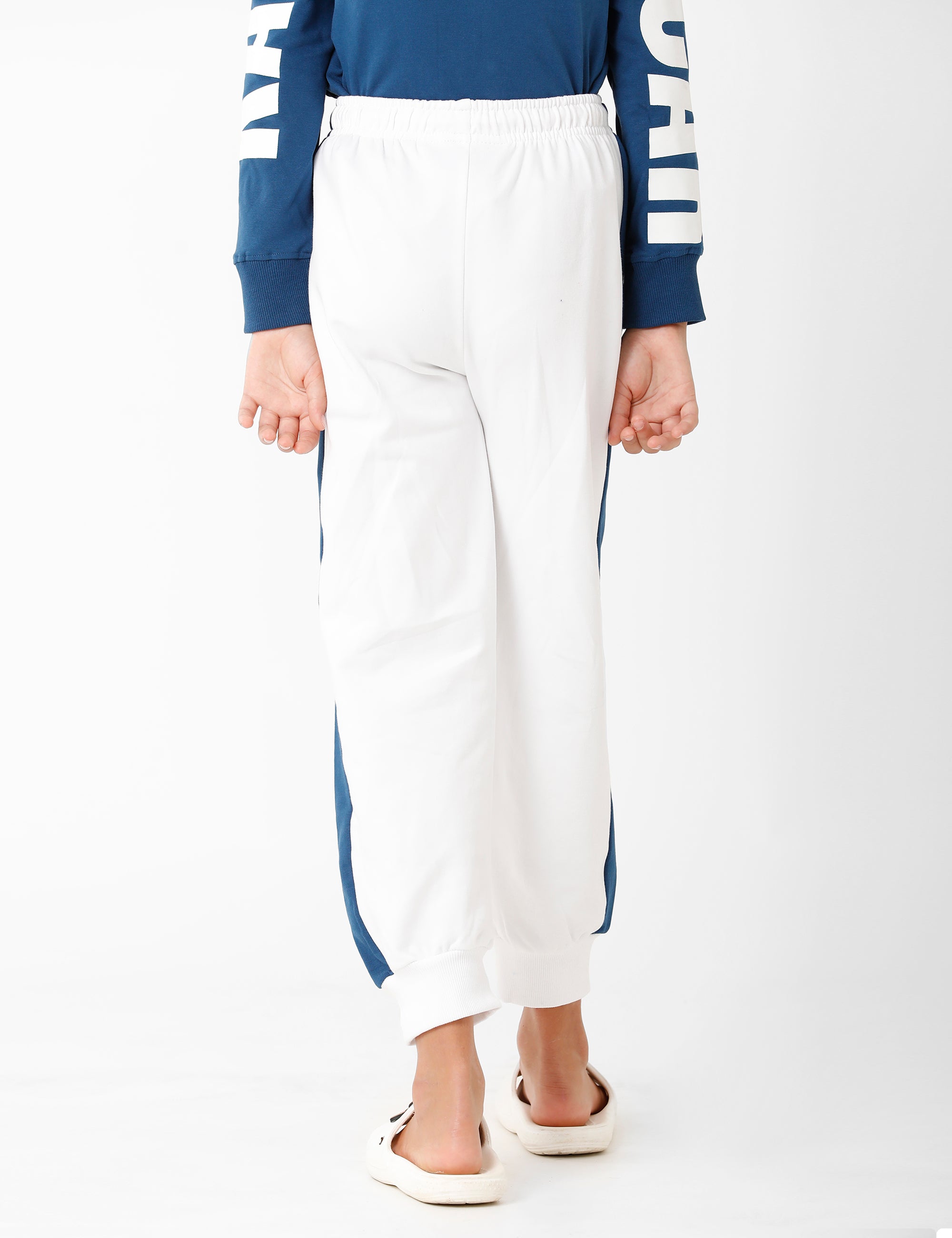 White Signature Embroidered Track Pant