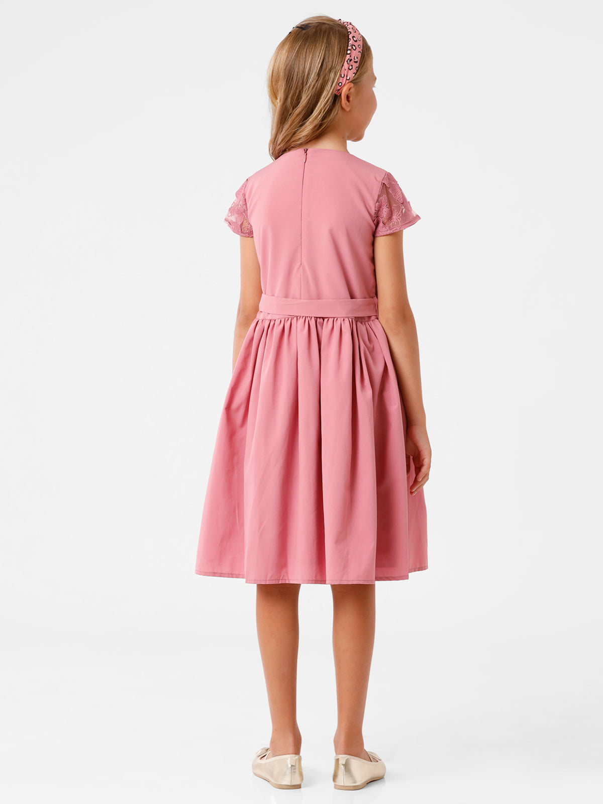 Butterfly Lace Dress with Belt