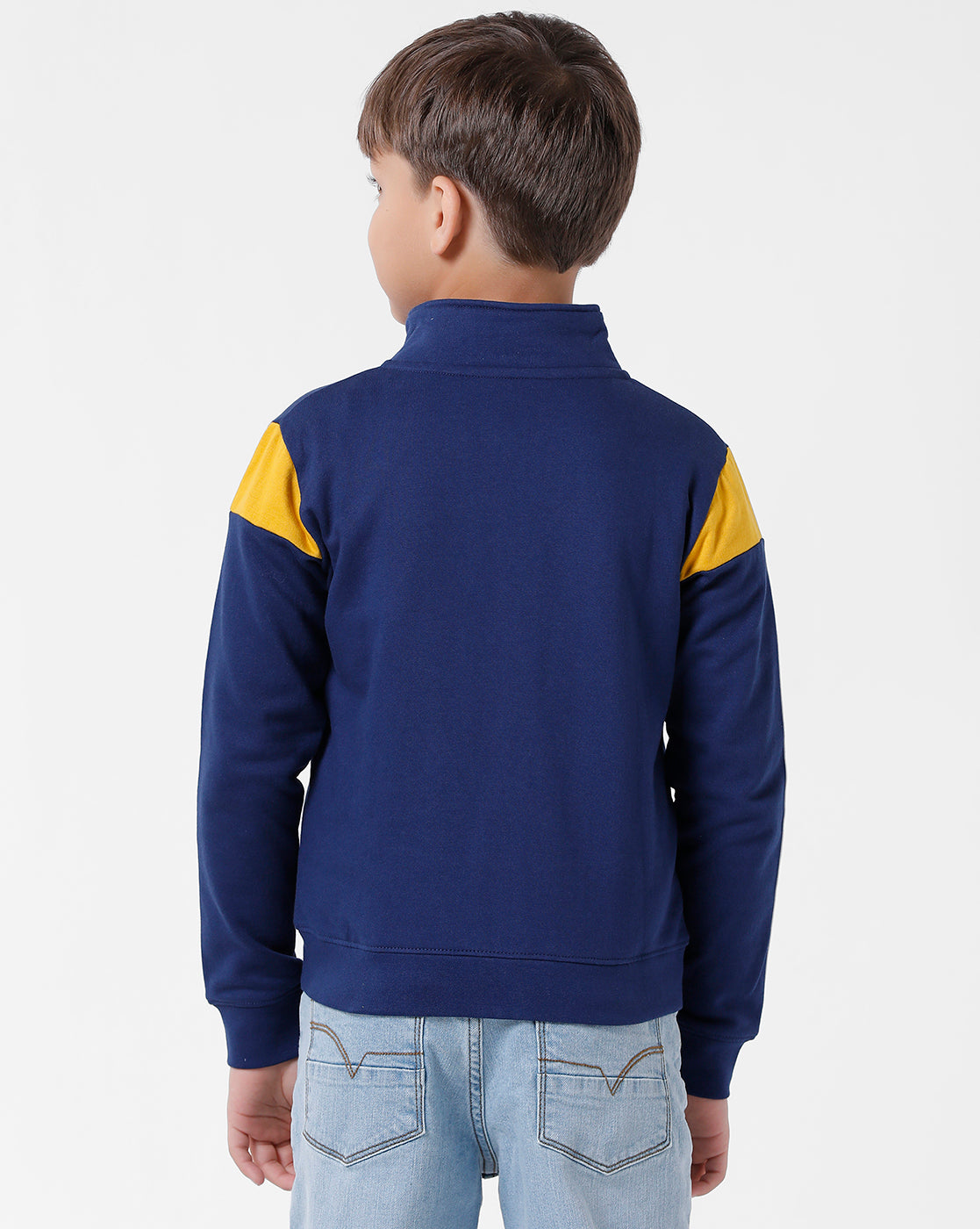 Navy Blue Cut & Sew Sweatshirt