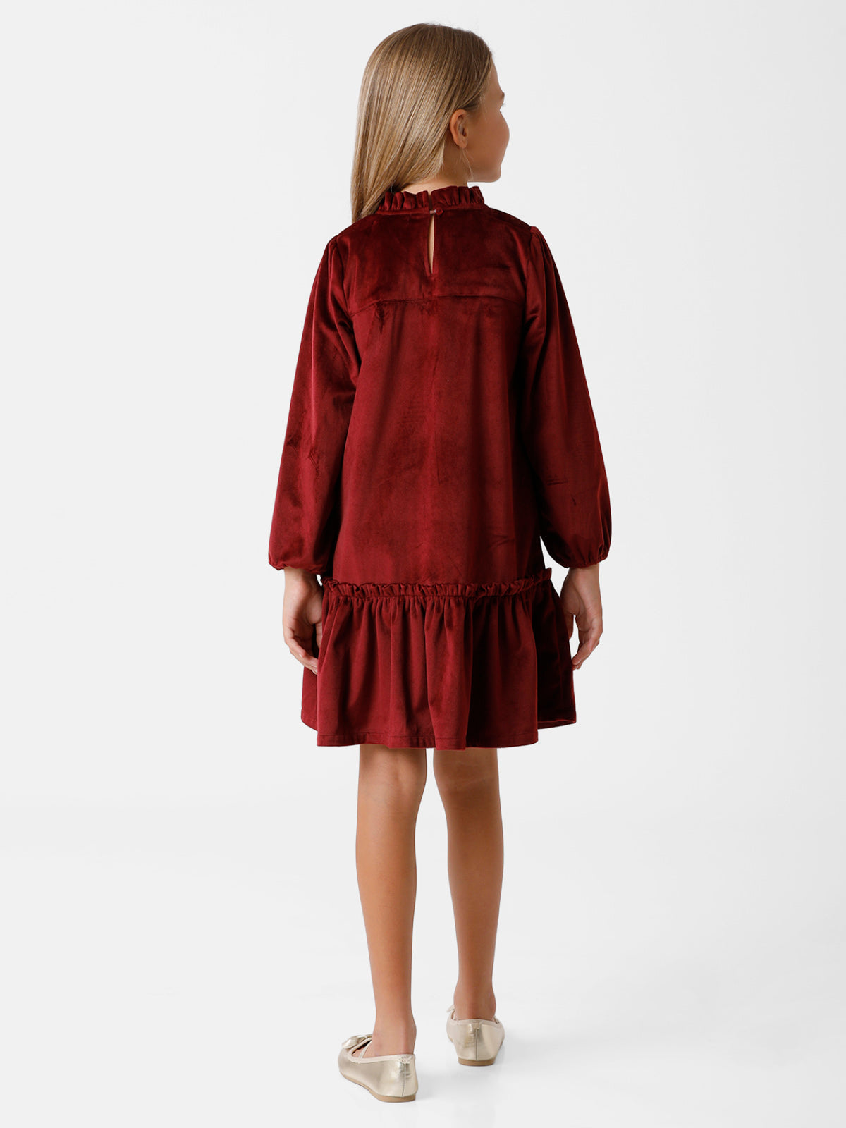 Velvert Wine Party Wear Dress