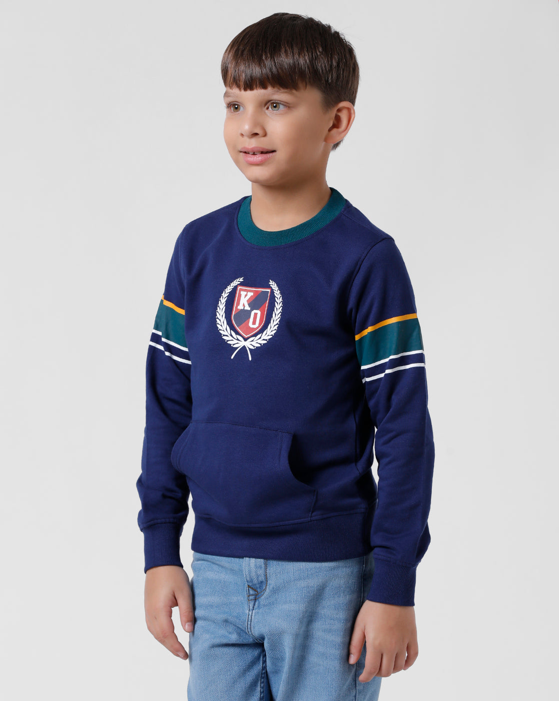 Navy Blue Printed Sweatshirt