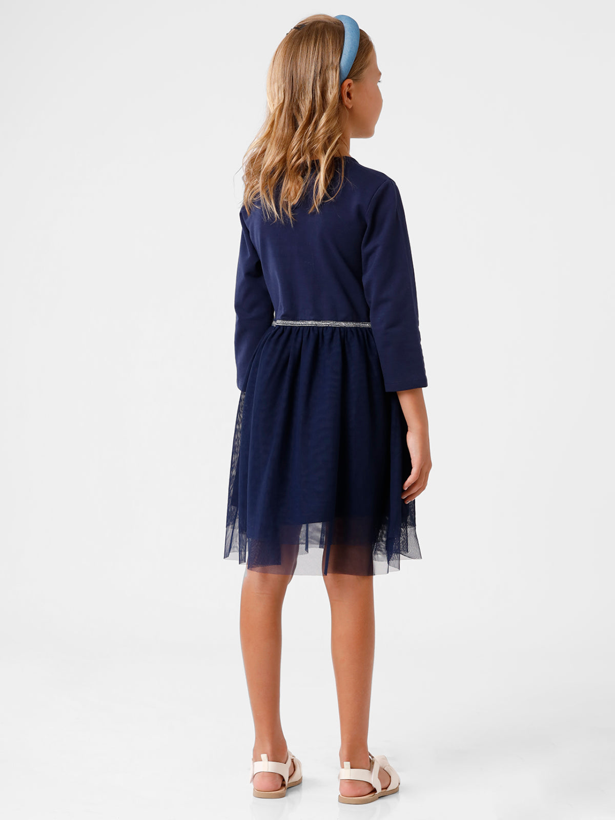 Net Dress with Star Embellishment