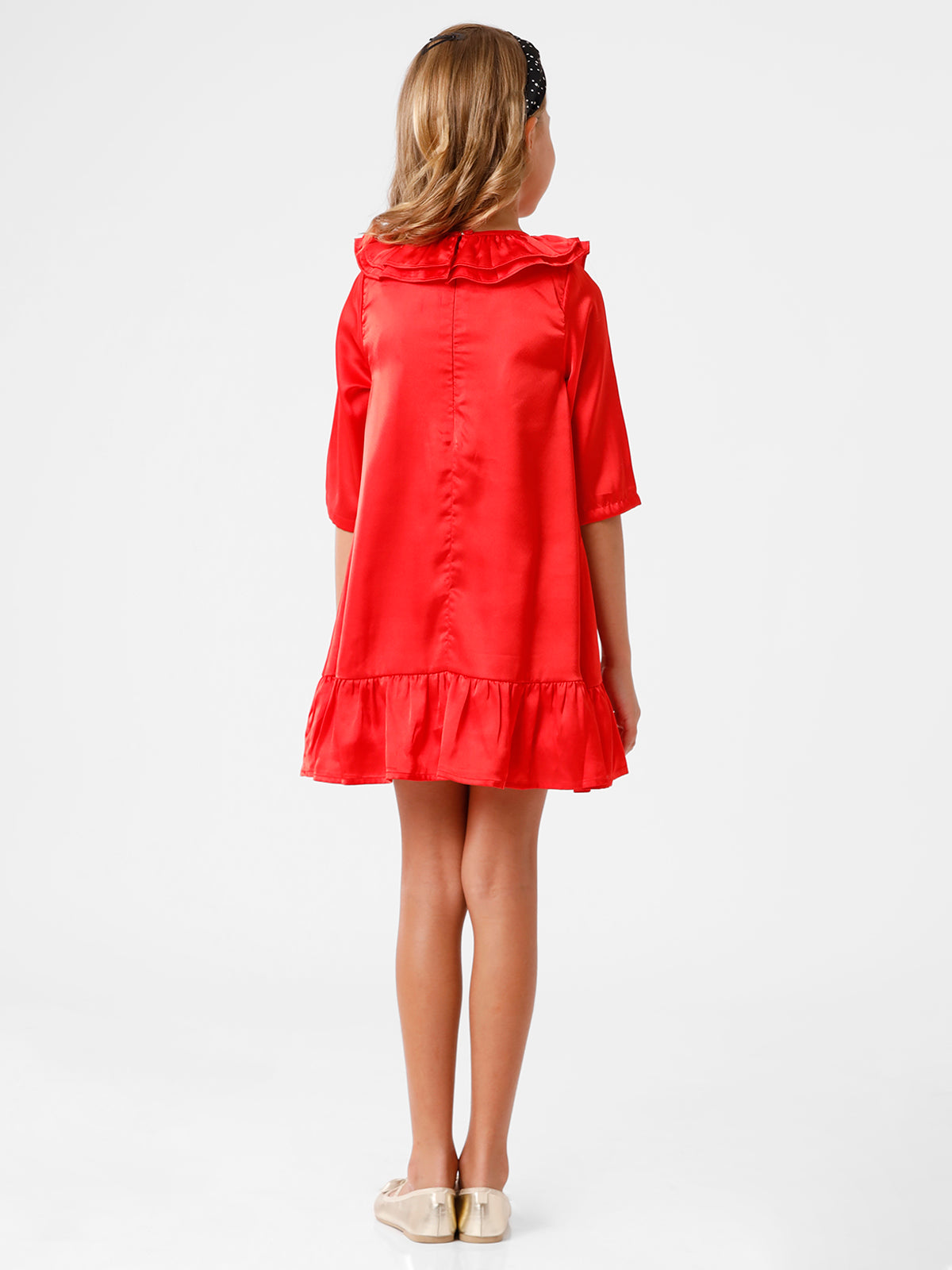 Red Satin A-Line Dress