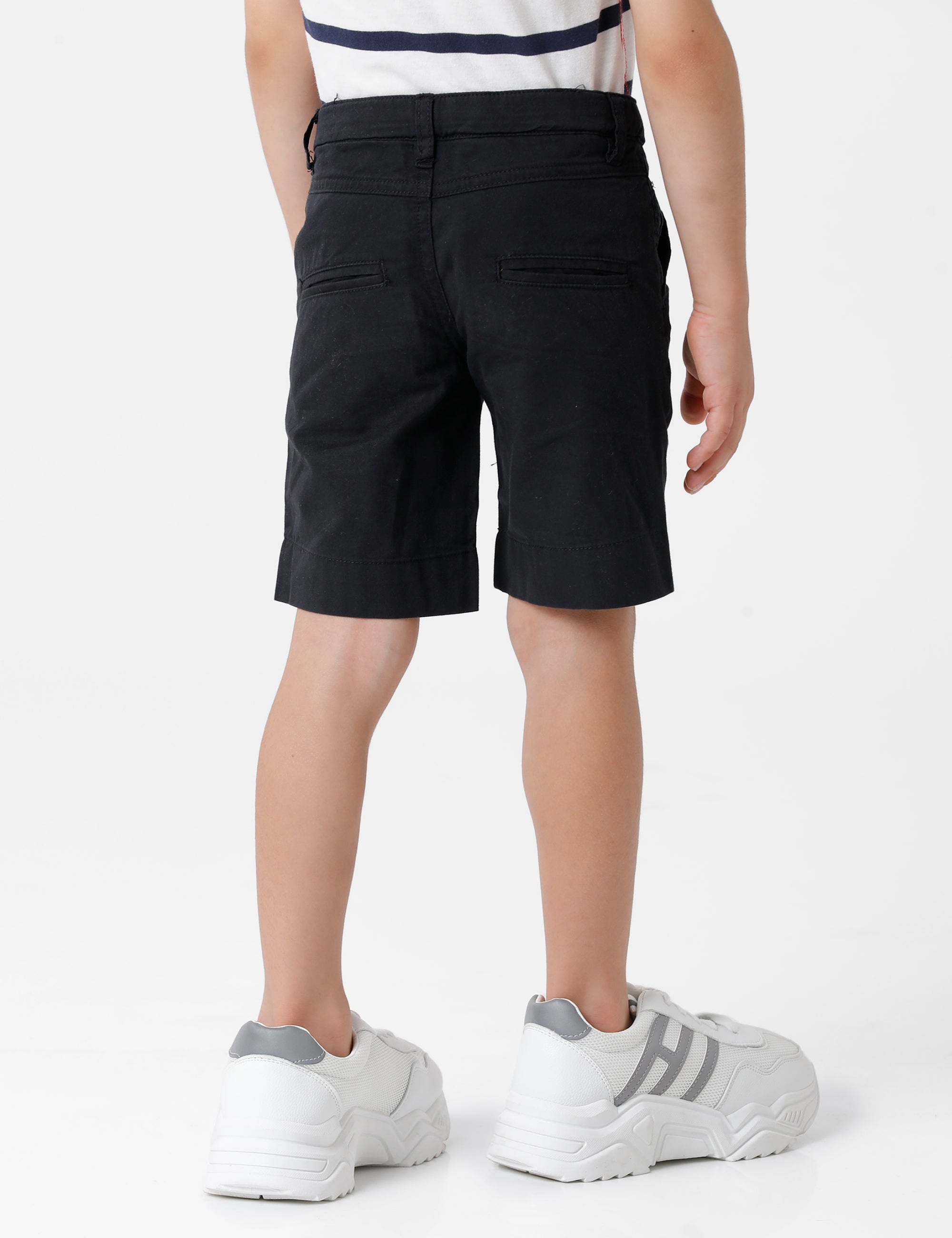 Black Cotton Chino Shorts