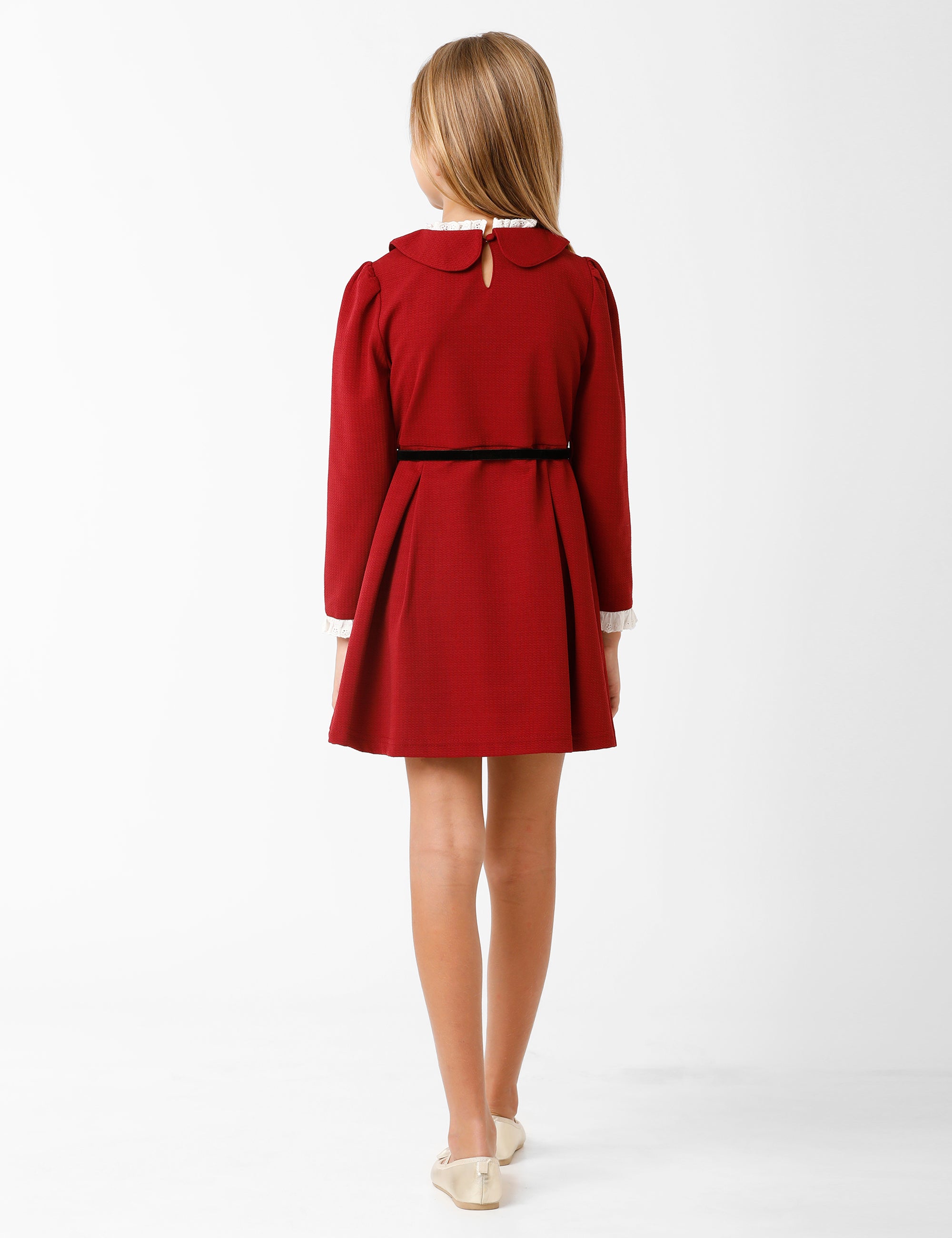 Maroon Dress with Belt