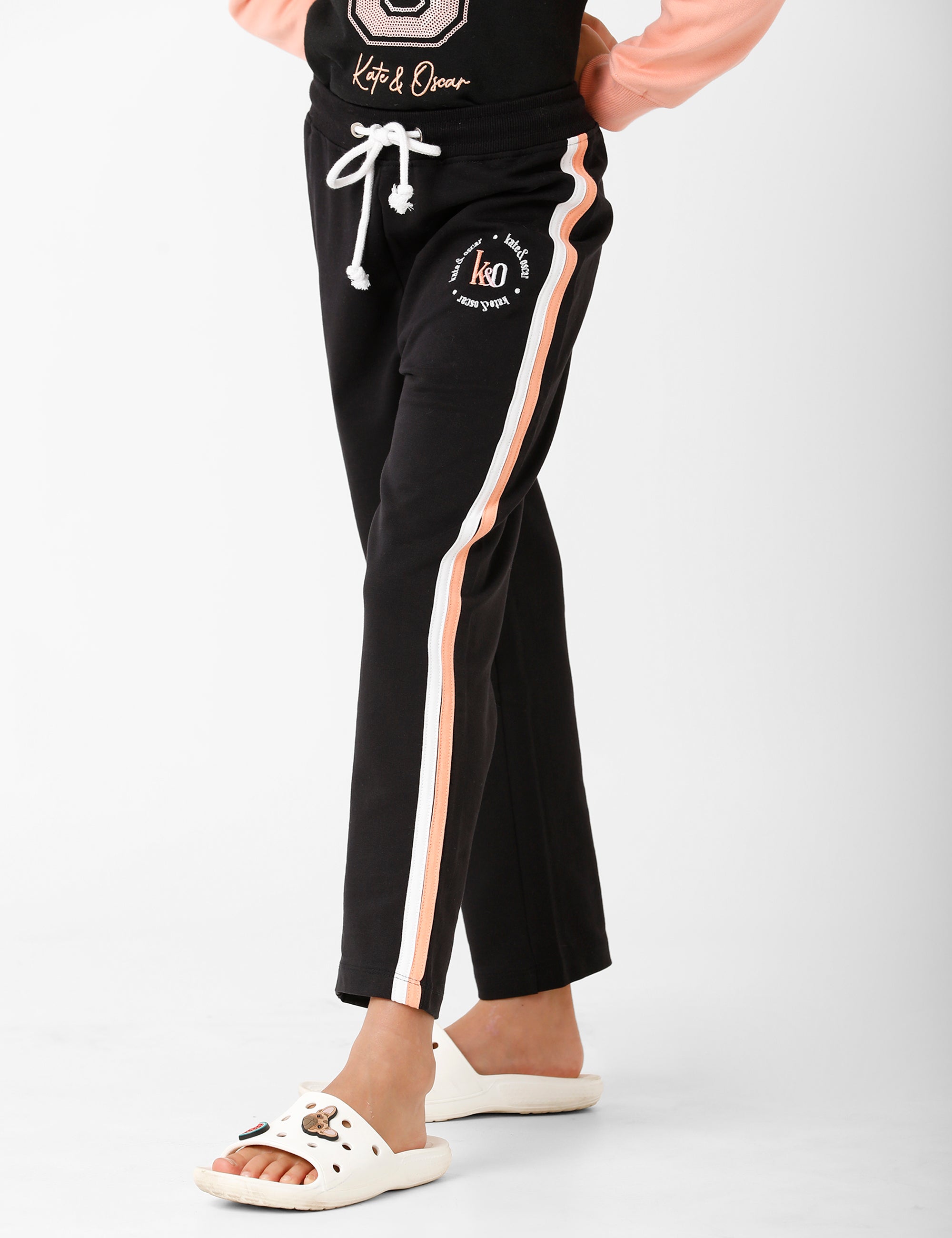Black KO Embroidered Track Pant