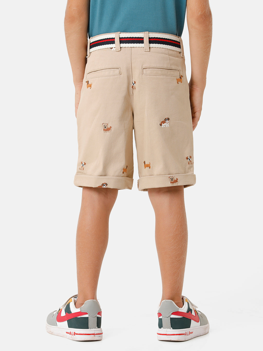 Boys Embroidered Shorts with Belt
