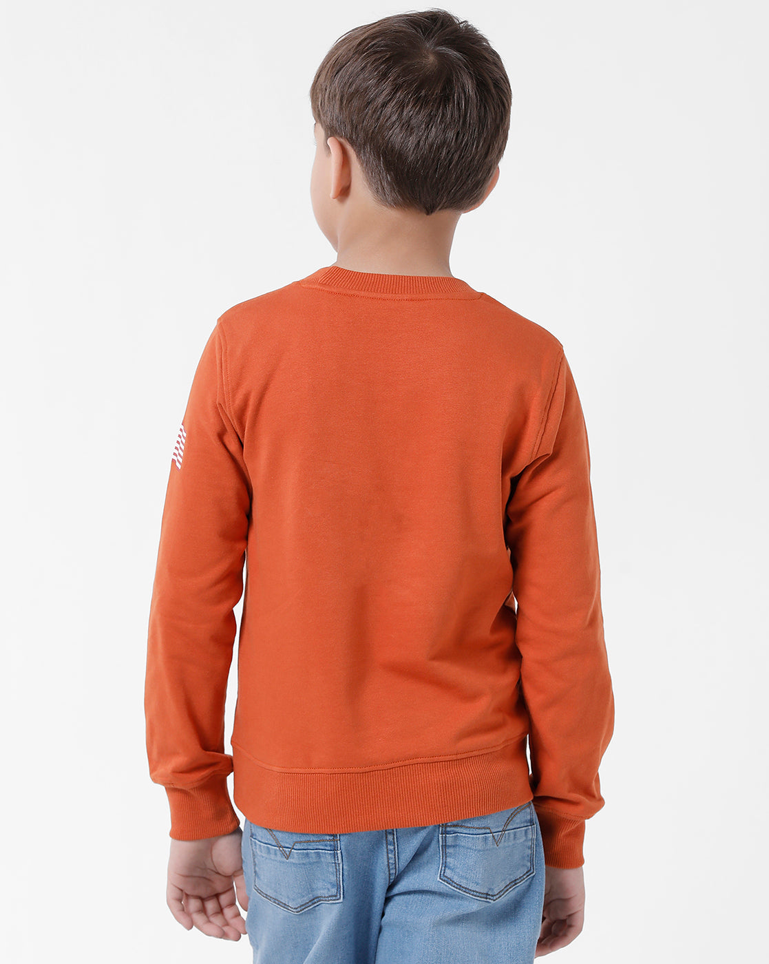 Orange Printed Sweatshirt
