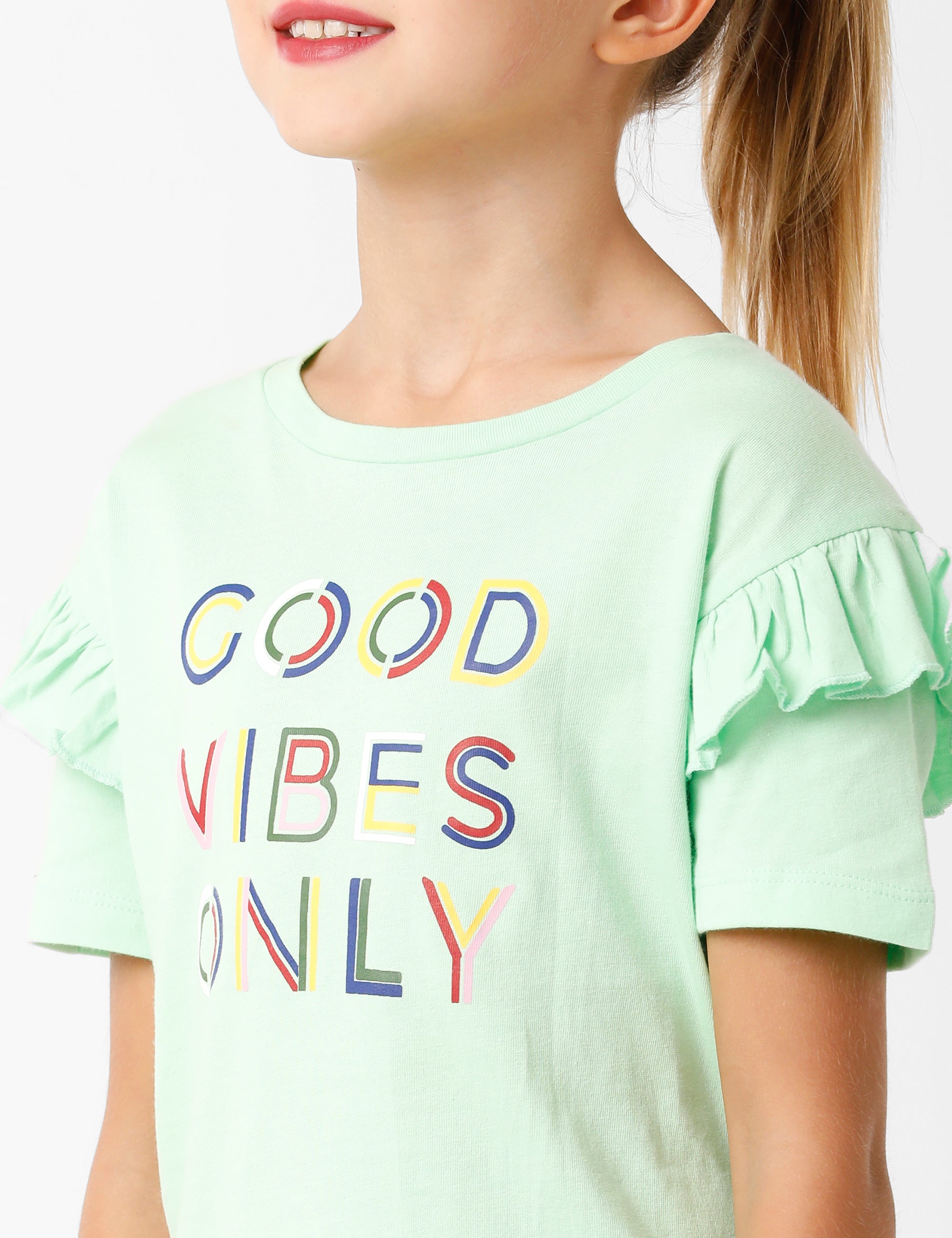 Printed Subtle Green T-Shirt