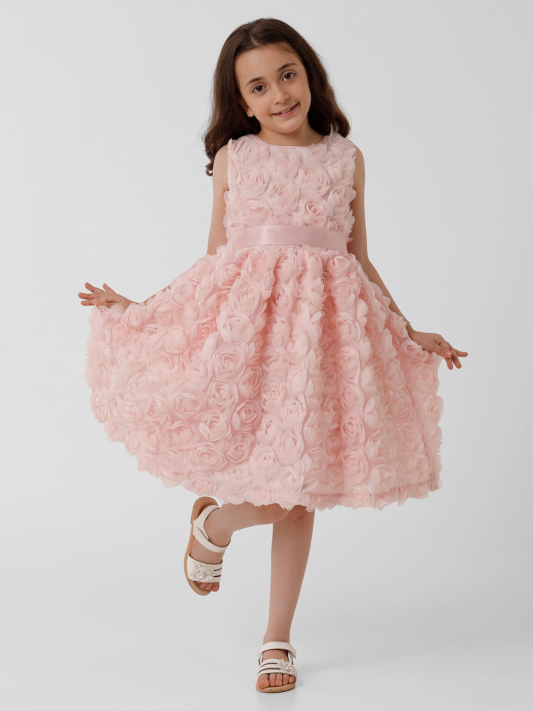 Girls 3D Floral Party Wear Dress