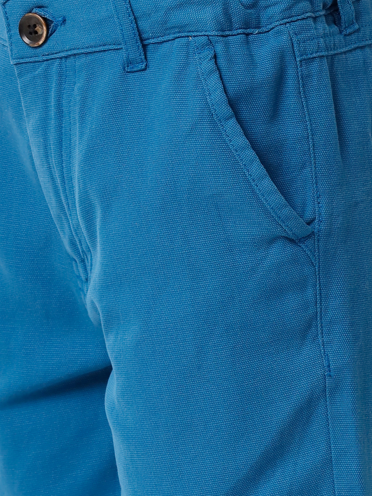 Teal Blue Cotton Chino Shorts