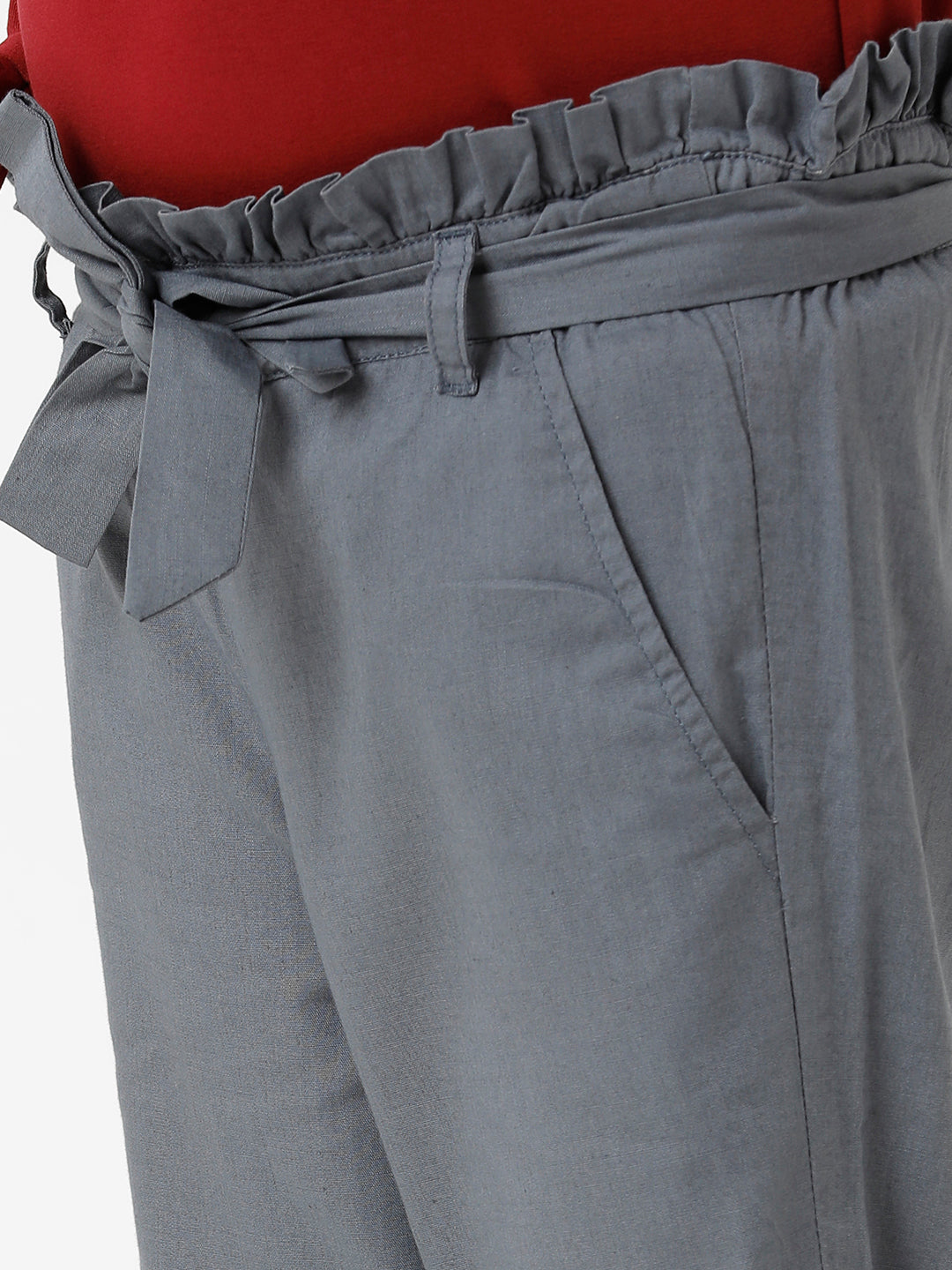 Girls High Rise Pleated Trouser