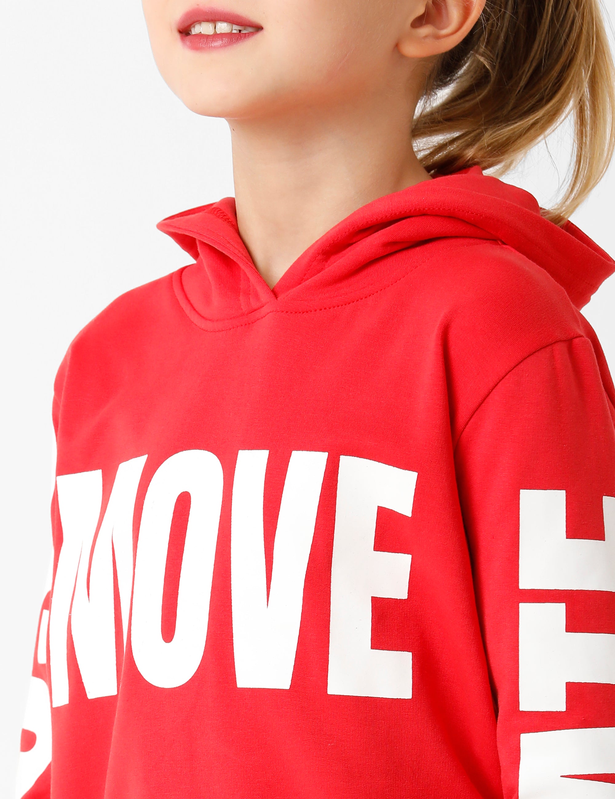 Bright Red Printed Sweatshirt