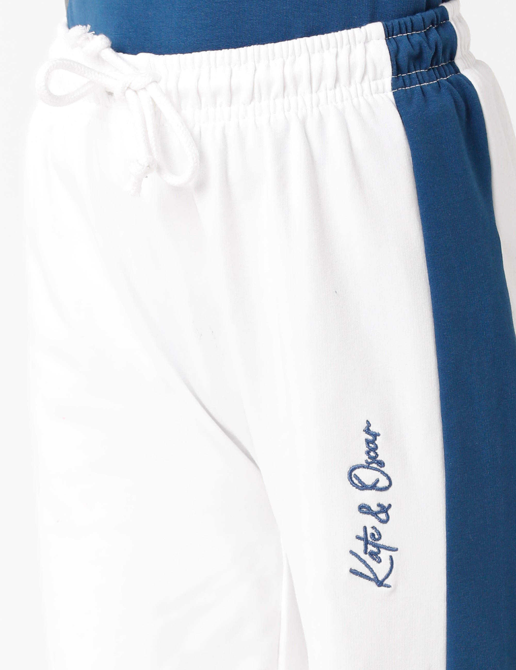 White Signature Embroidered Track Pant