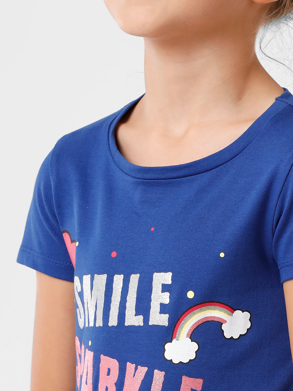 Navy Blue T-Shirt with Print