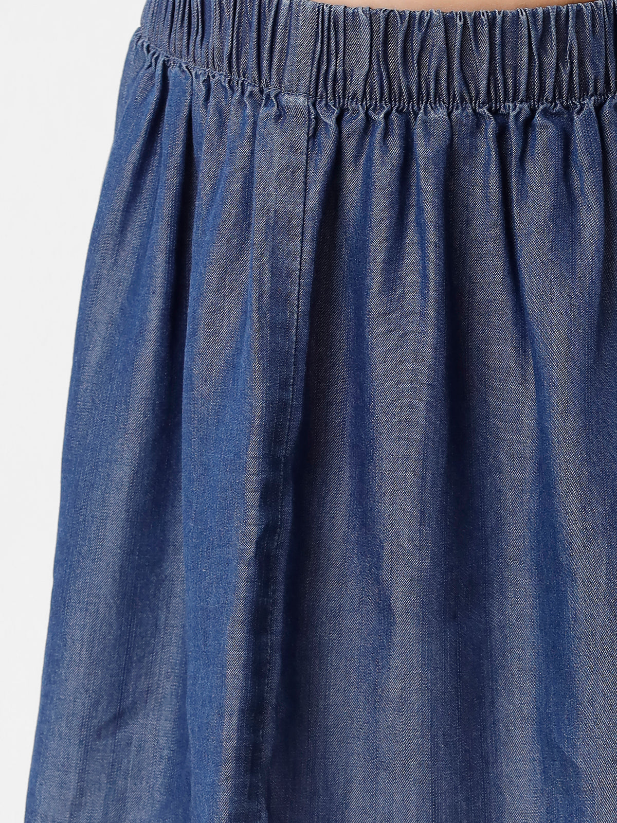 Knee Length Denim Skirt