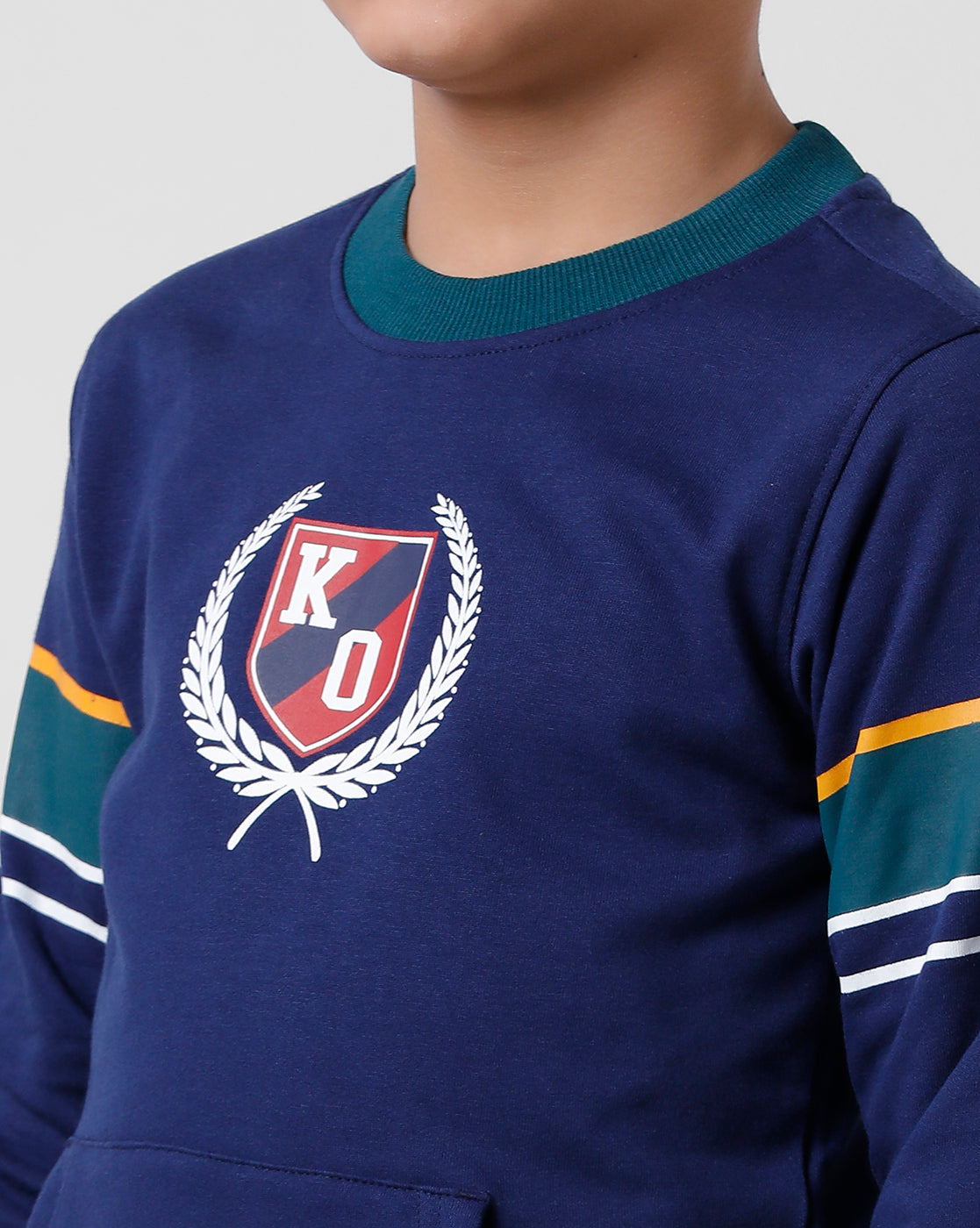 Navy Blue Printed Sweatshirt