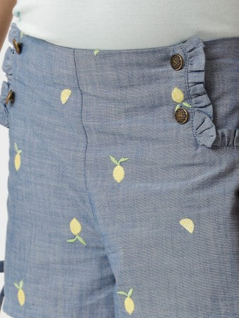 Girls Embroidered Shorts