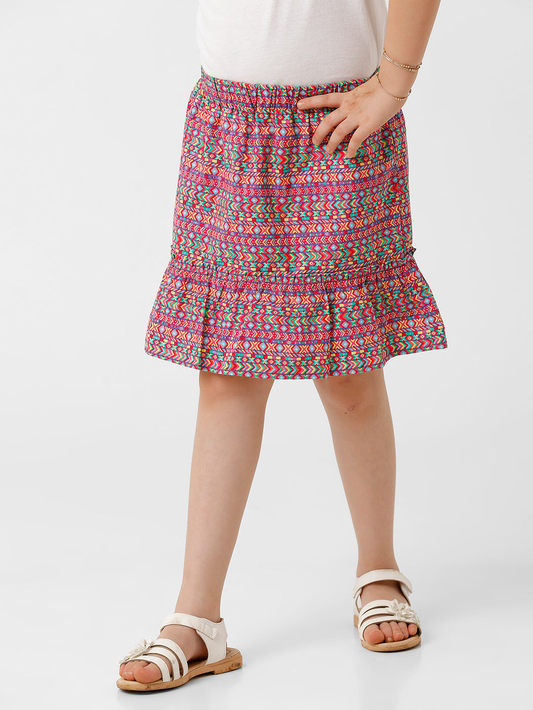 Girls Geometrical Printed Skirt