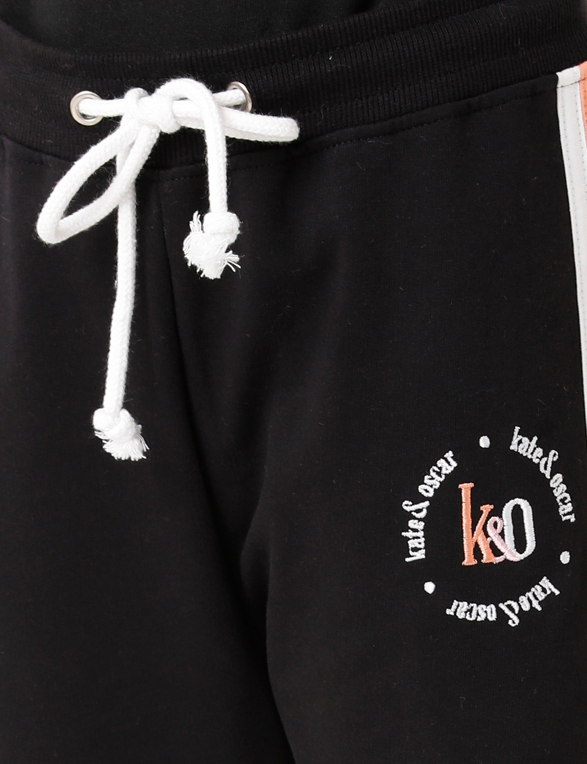 Black KO Embroidered Track Pant