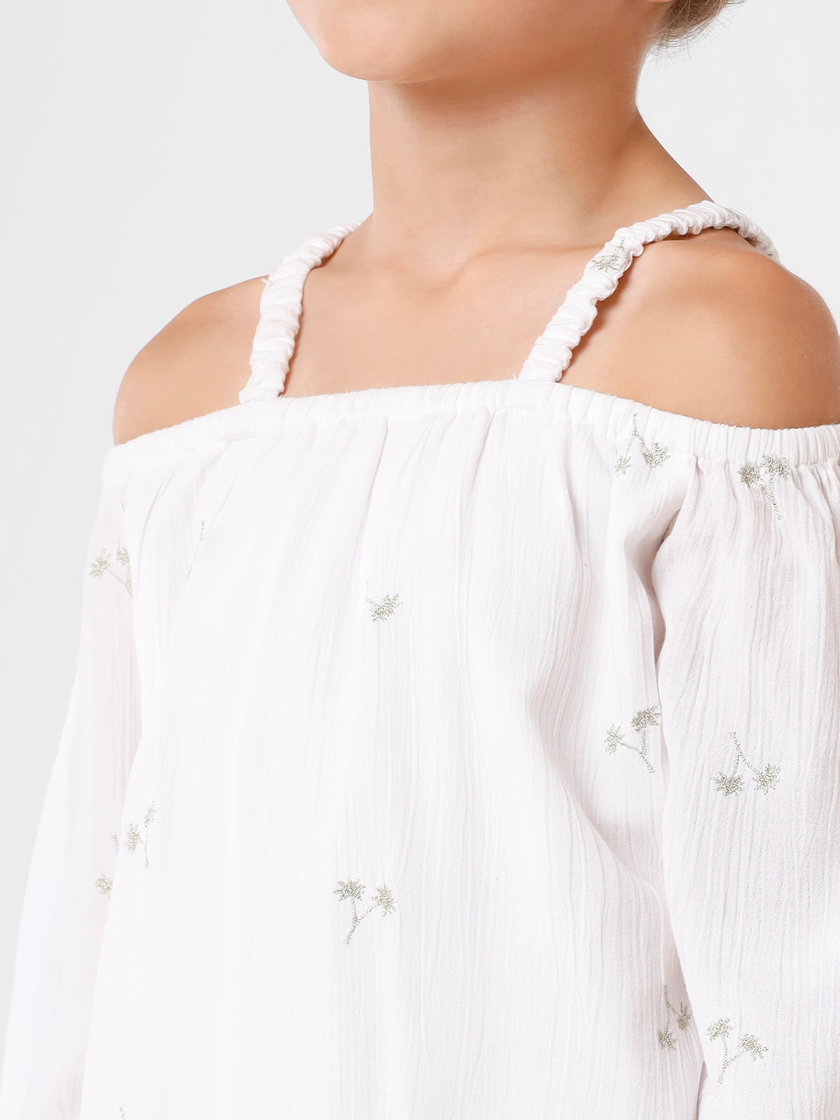 White Floral Off Shoulder