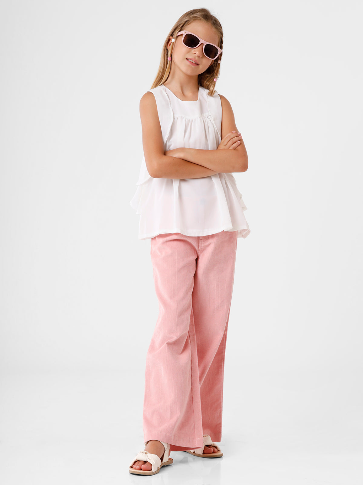White Ruffle Top