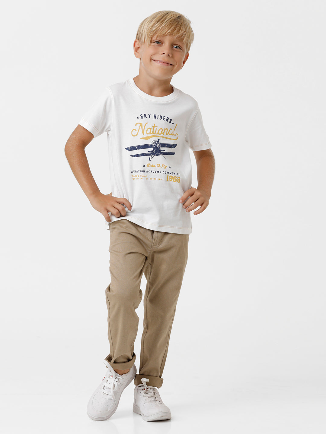 Boys Printed Trousers with Belt