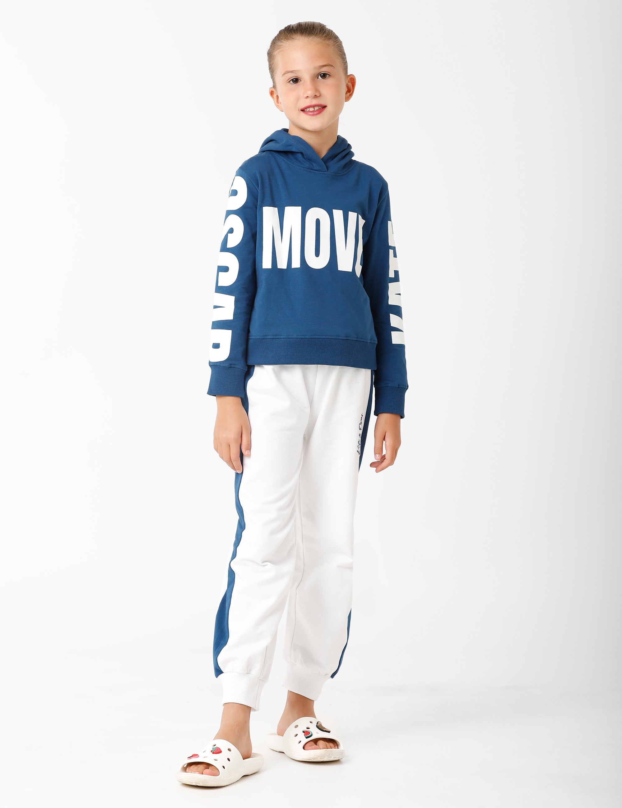 White Signature Embroidered Track Pant