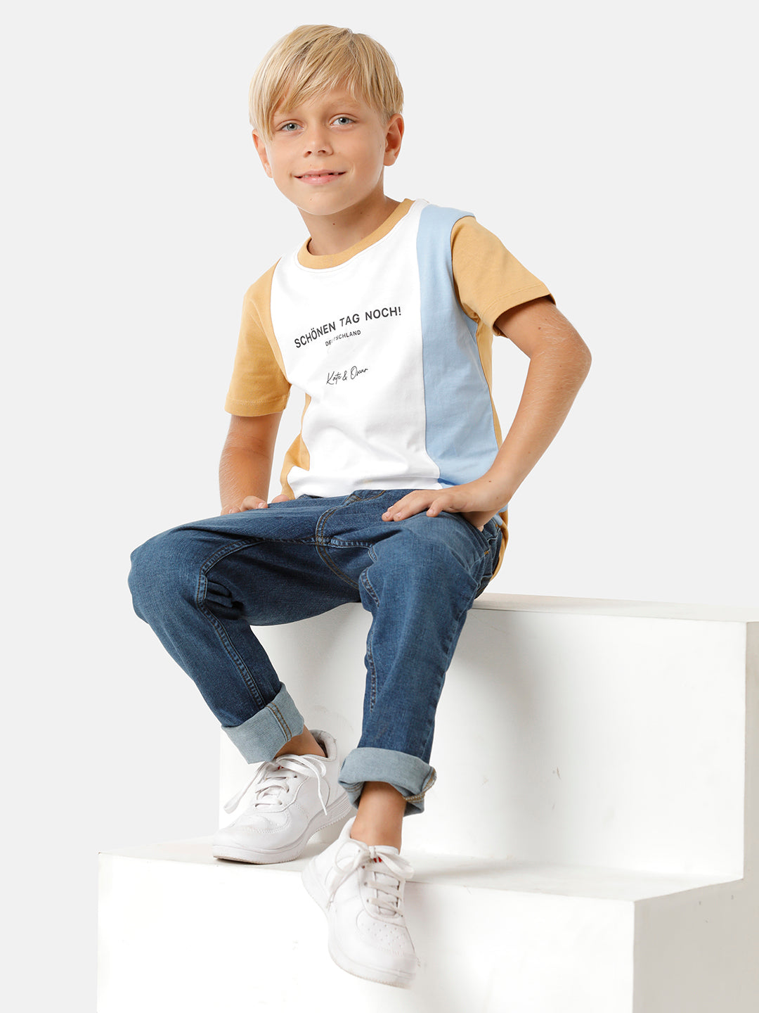 Boys Cut & Sew Printed T-shirt