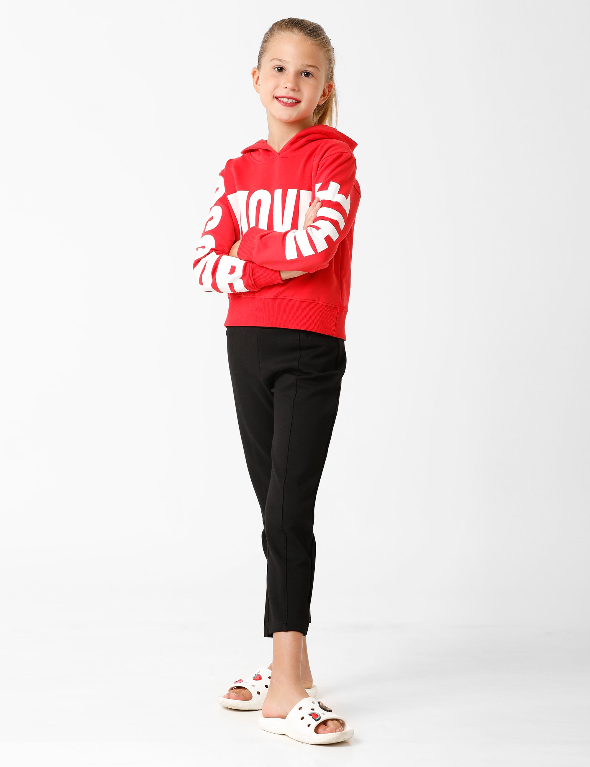 Bright Red Printed Sweatshirt