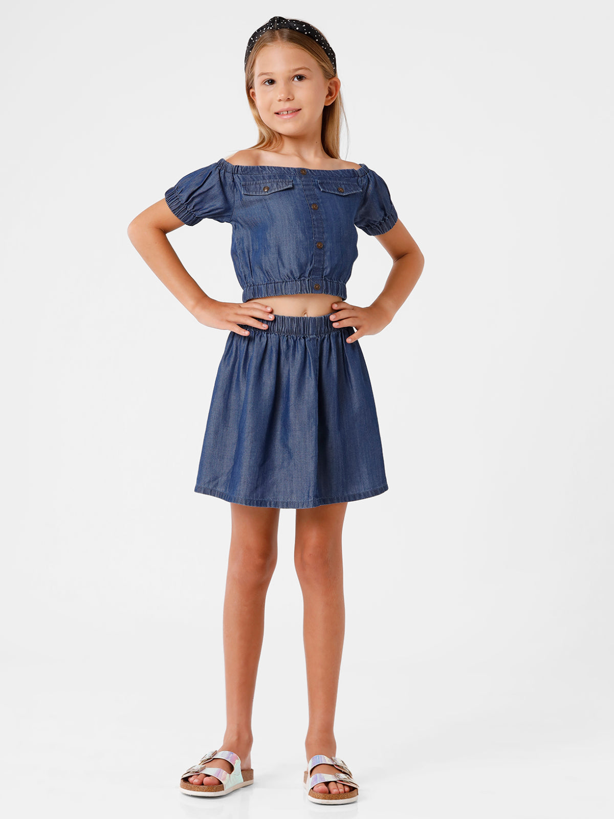 Knee Length Denim Skirt