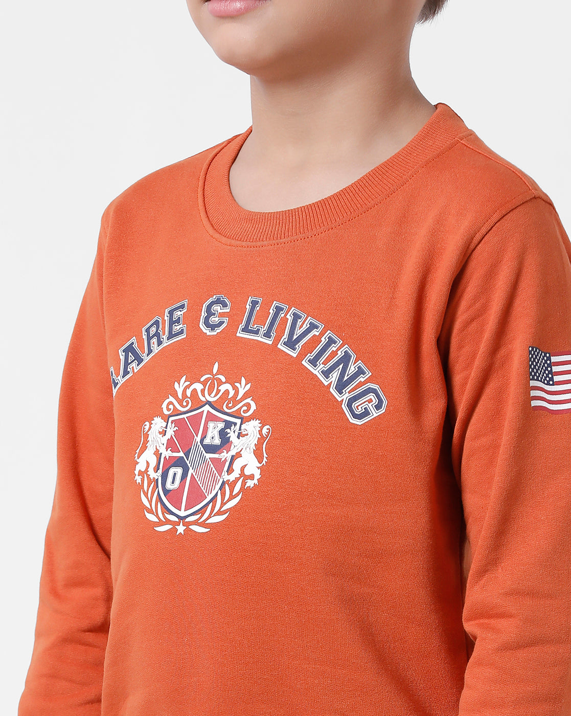 Orange Printed Sweatshirt