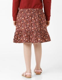 Girls Floral Printed Skirt