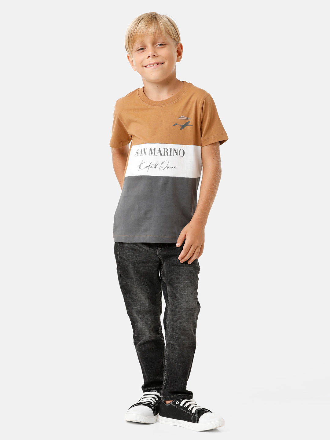 Boys Cut & Sew Printed T-shirt