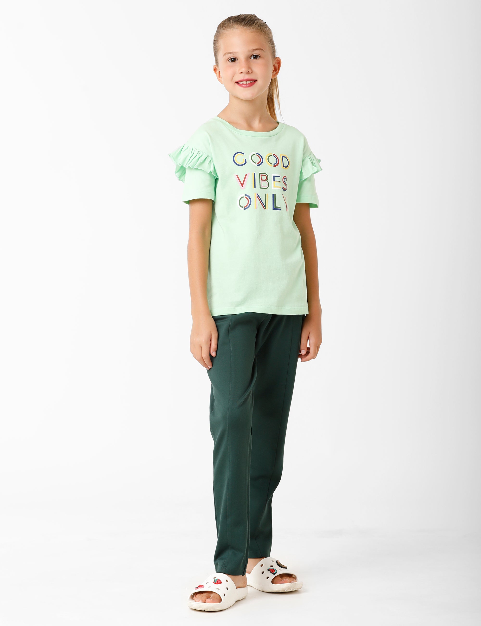 Printed Subtle Green T-Shirt