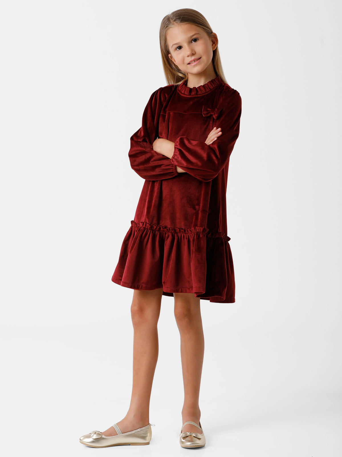 Velvert Wine Party Wear Dress