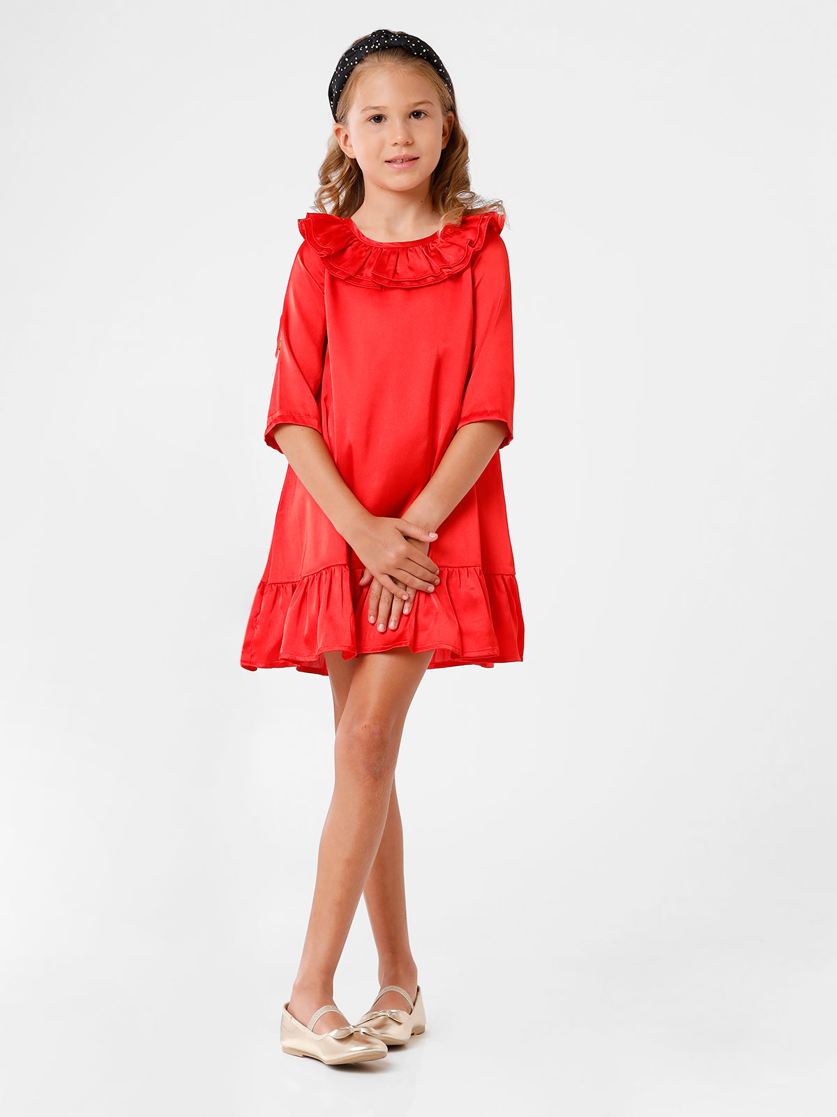 Red Satin A-Line Dress