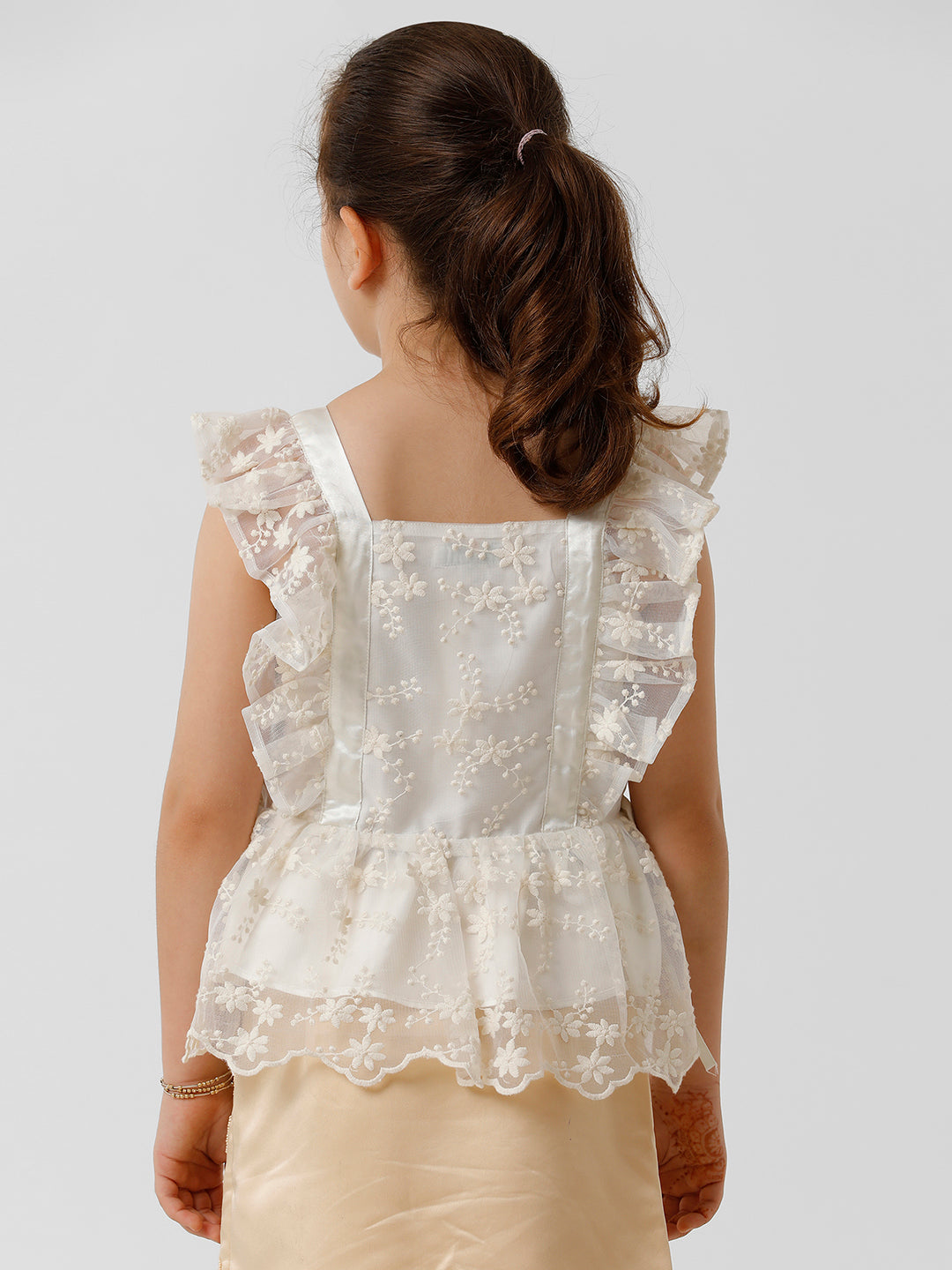 Girls Scalap Embroidered Top