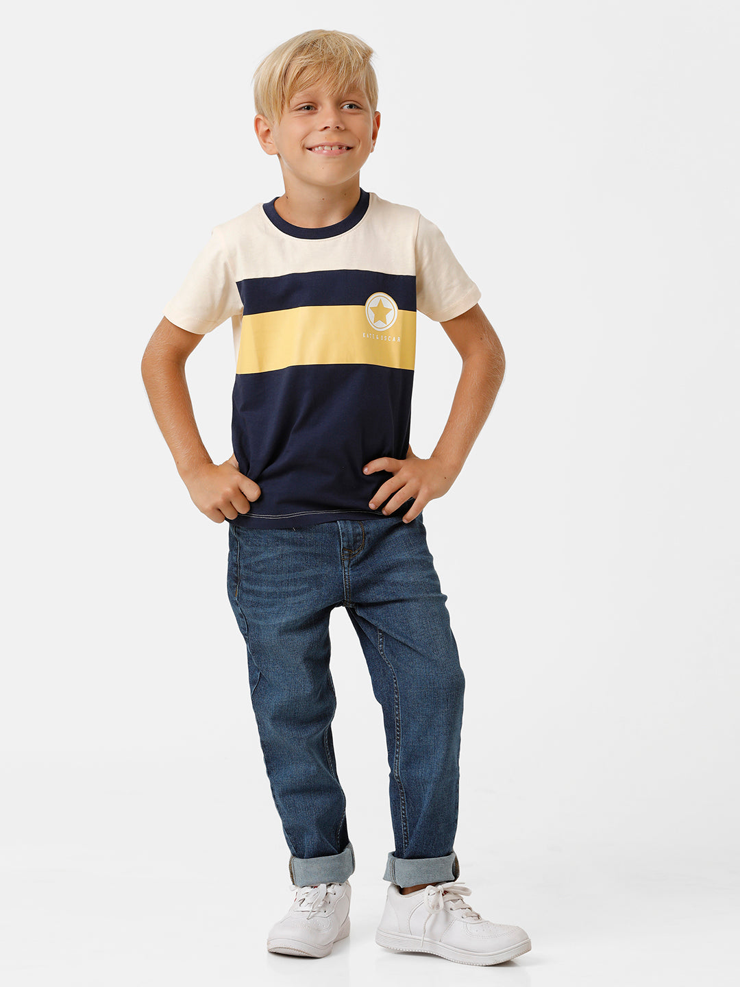 Boys Cut & Sew Placement Printed T-shirt