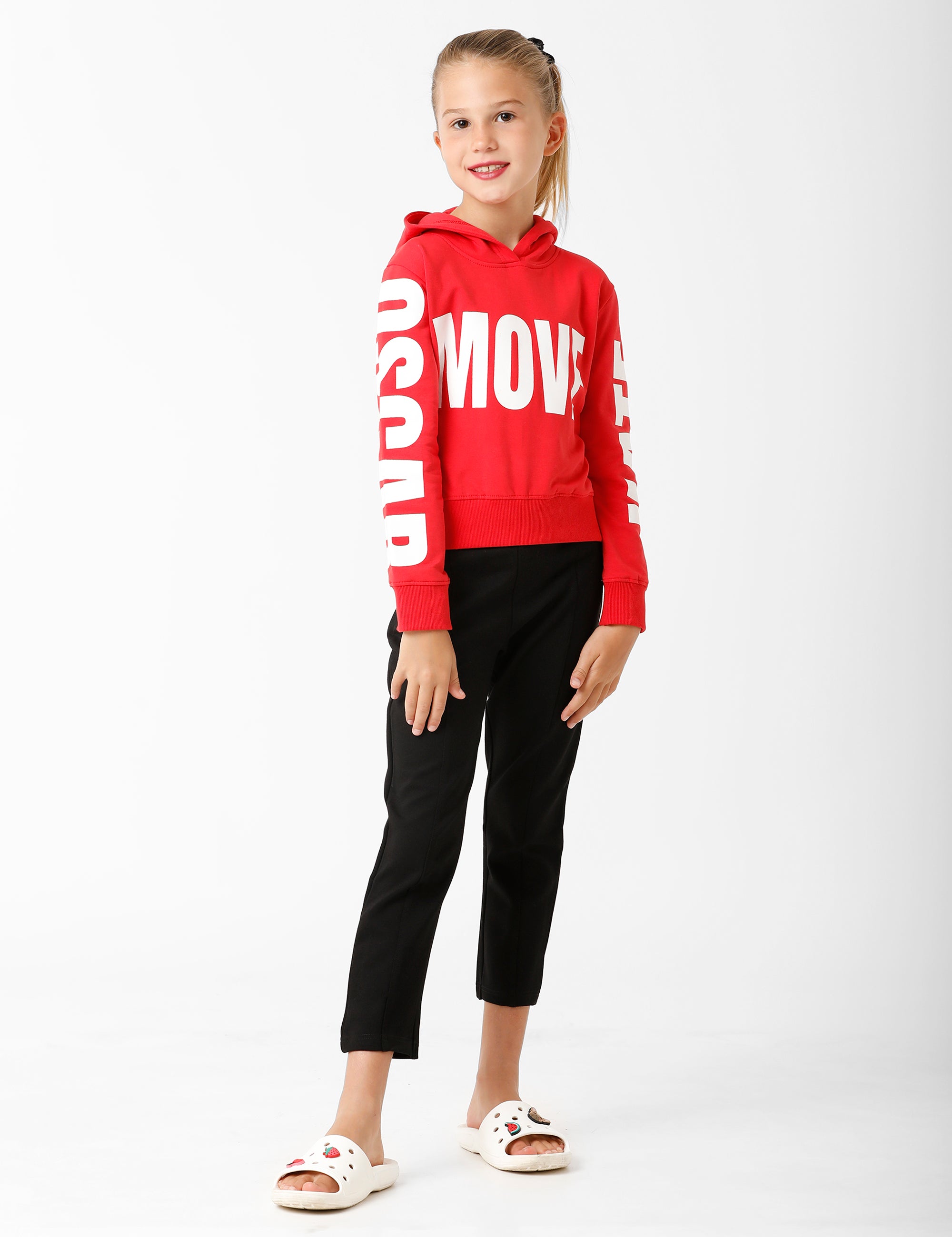 Bright Red Printed Sweatshirt