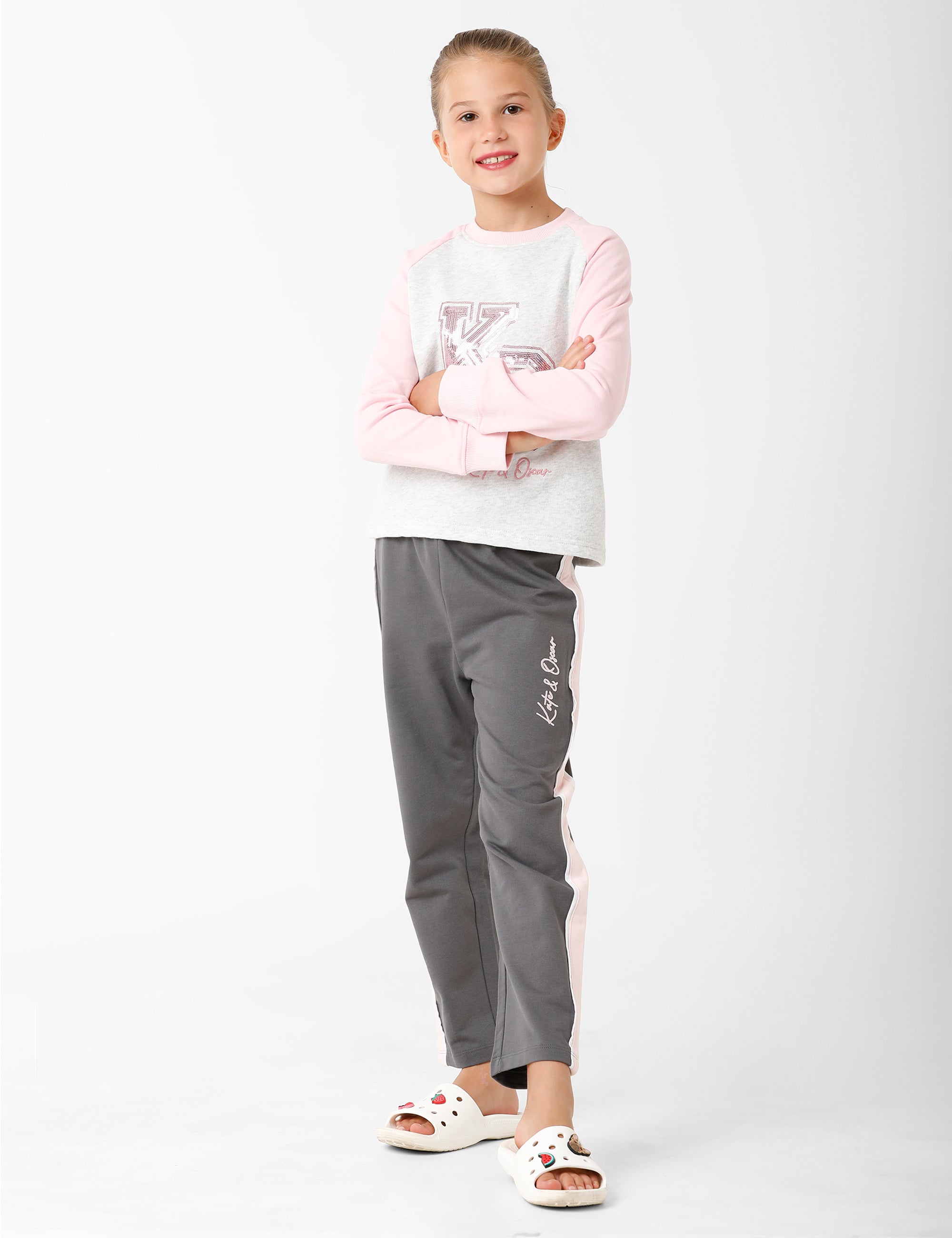 Grey Signature Embroidered Track Pant