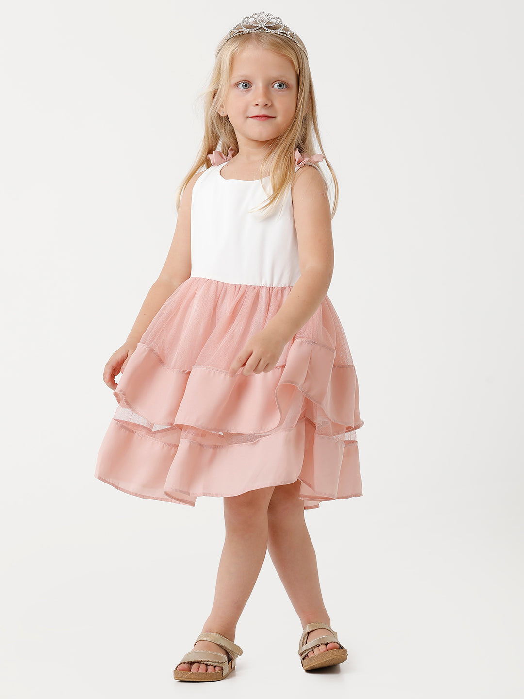 Mesh Double Layered Pink Princess Dress