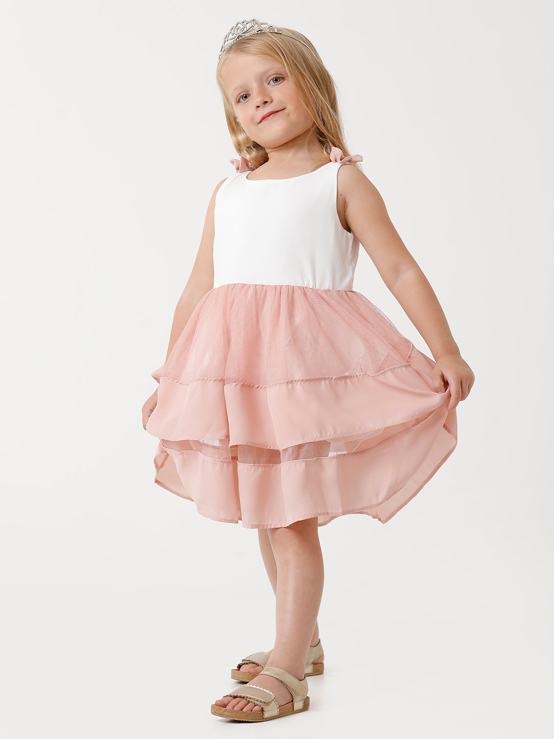 Mesh Double Layered Pink Princess Dress