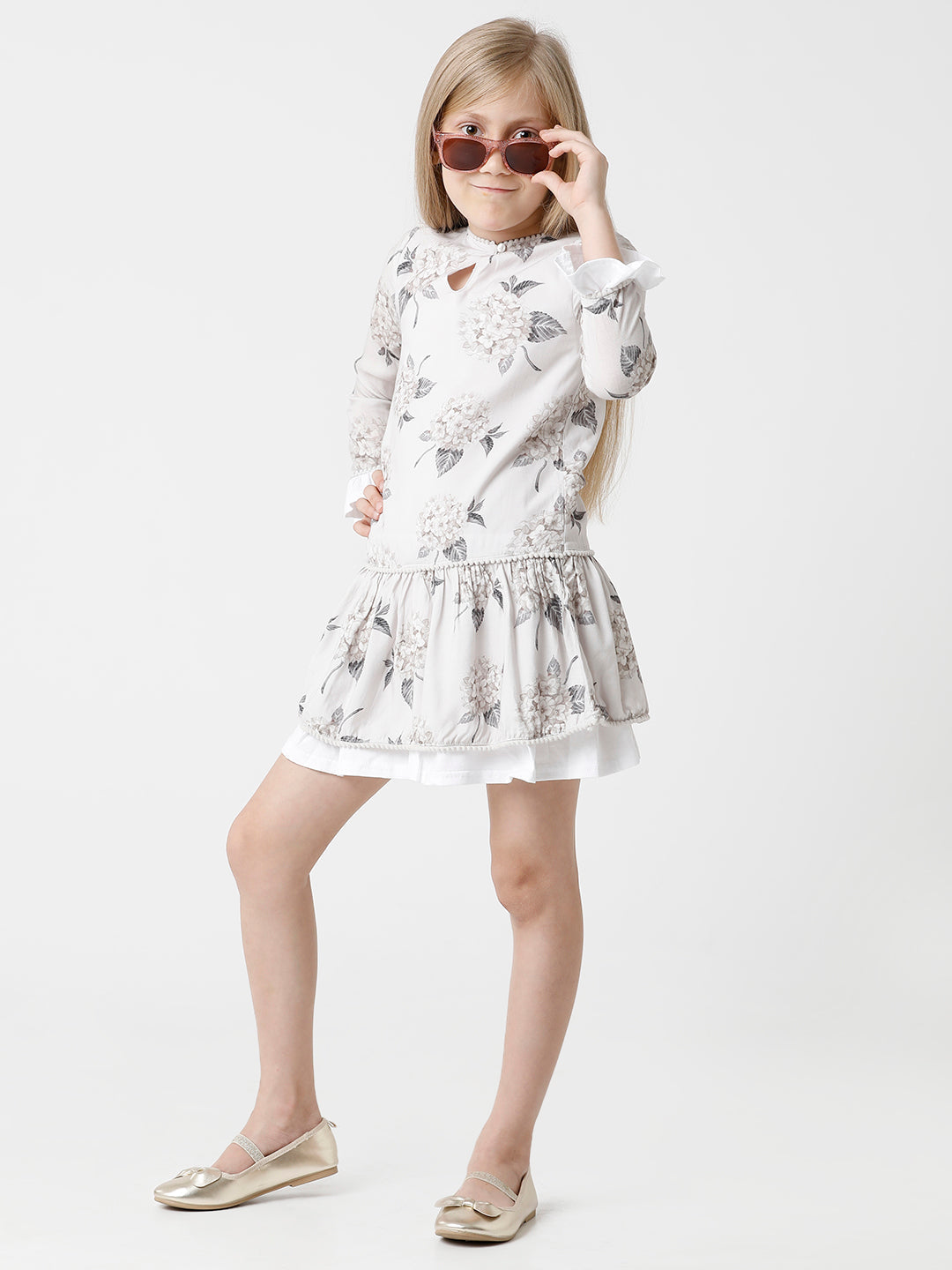 Floral Printed Grey Dress