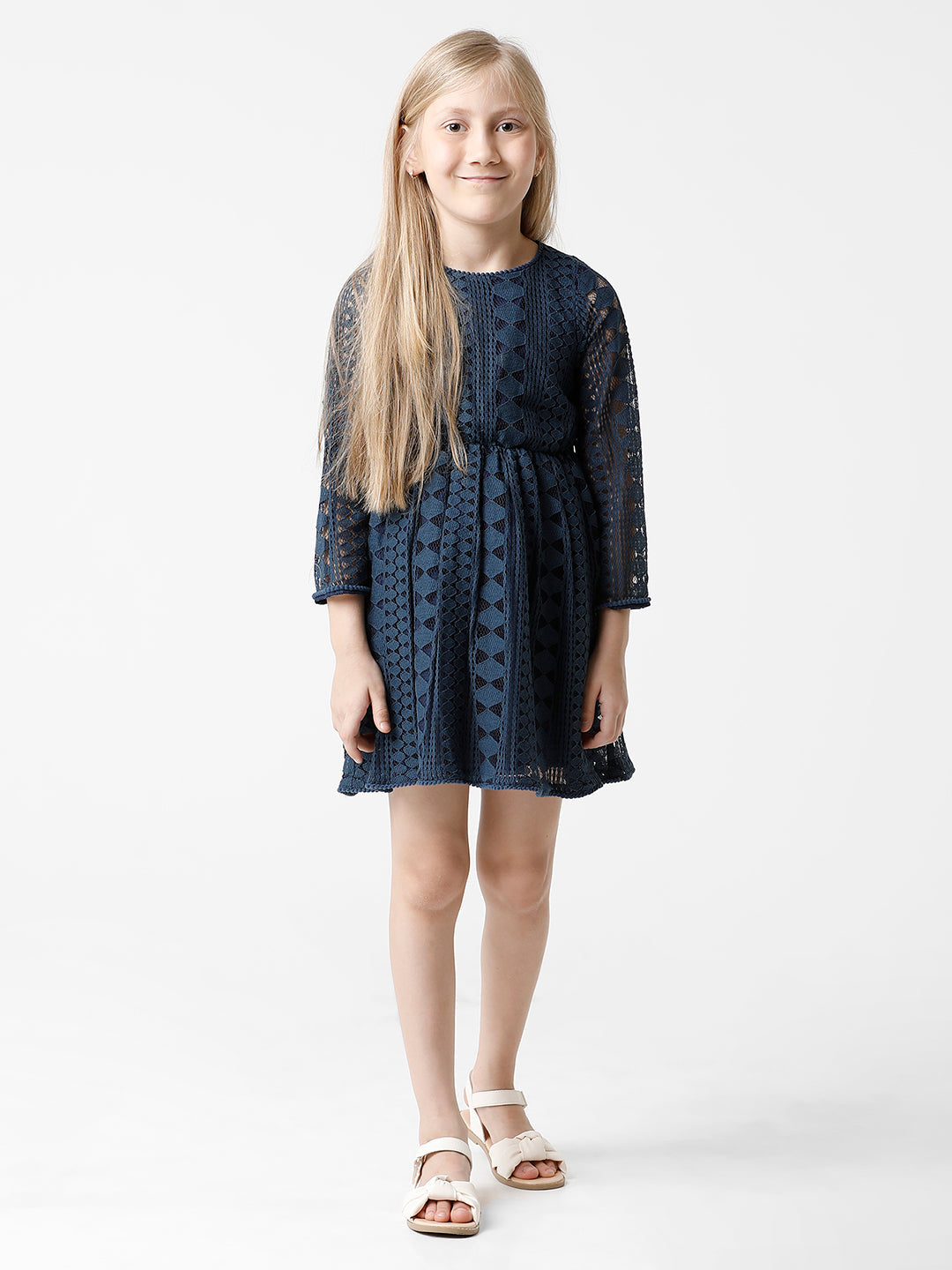 Navy Pretty Lace Dress