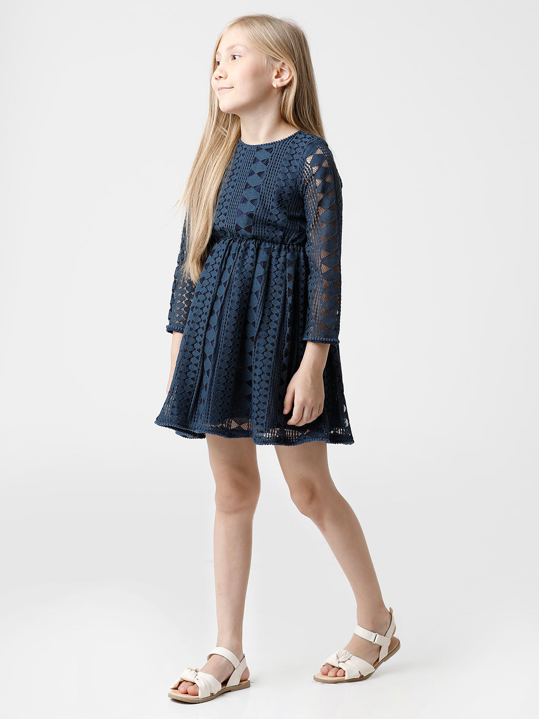 Navy Pretty Lace Dress