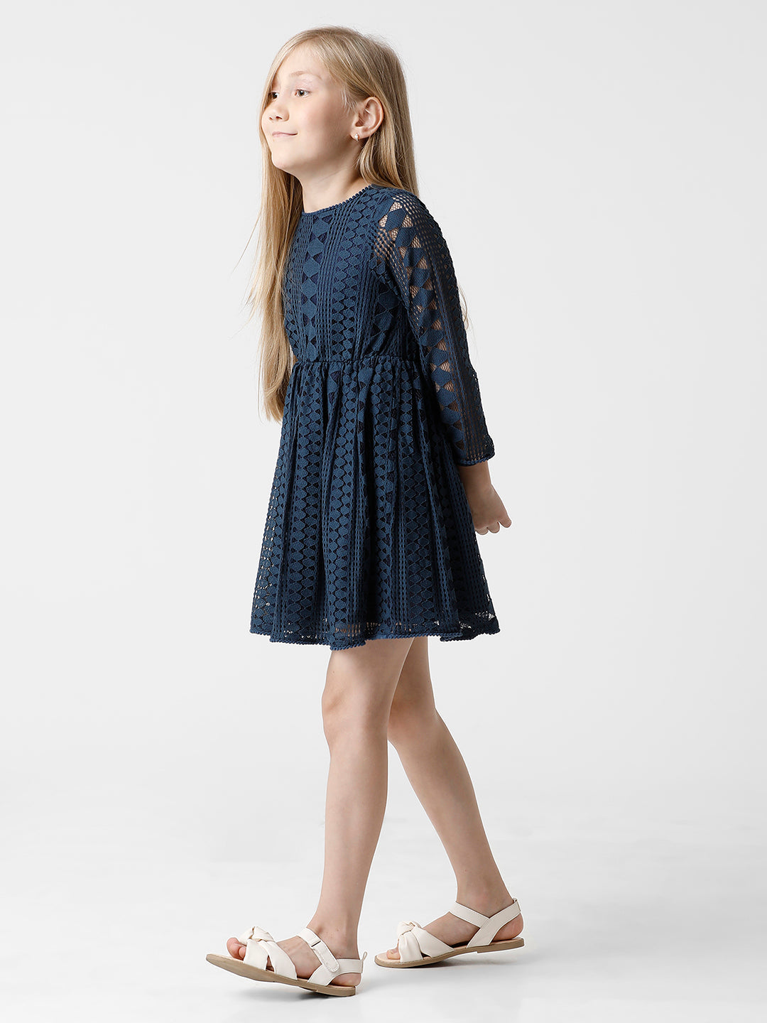 Navy Pretty Lace Dress
